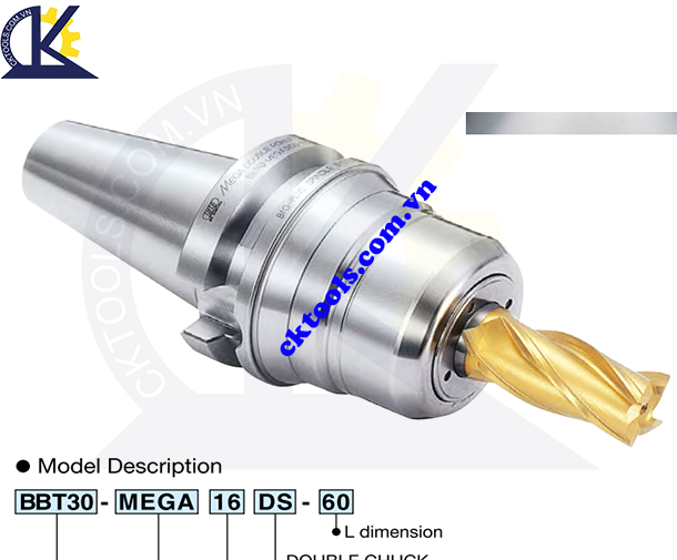 Đầu kẹp dao BIG DAISHOWA BBT30-MEGA16DS, DOUBLE POWER CHUCK BBT30-MEGA16DS , Holder BBT30-MEGA16DS