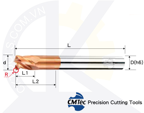 Dap phay CMTec Dao phay ngón CMTéc NECDM4-NECD4