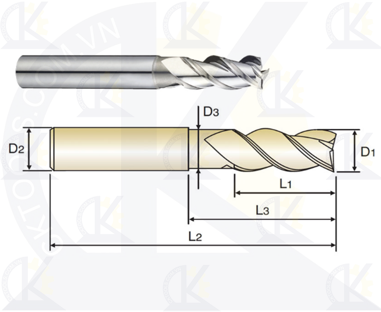 Dao phay nhôm YG E5E50, Dao phay tinh nhôm YG E5E50