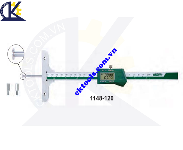 Thước đo sâu điện tử  INSIZE  1148-120 ,   DIGITAL DEPTH GAGES WITH ROUND DEPTH BAR    1148-120