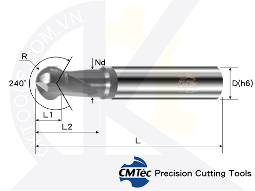 Dao phay CMTec CEOM2-CEO2, Dao phay cầu CMTéc CEOM2-CEO2